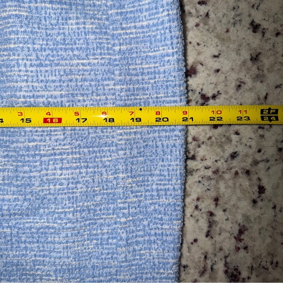 Calvin Klein Size 12 Cap Sleeve Tweed Sheath Dress Serene Blue Womens EUC Zip - Picture 9 of 10